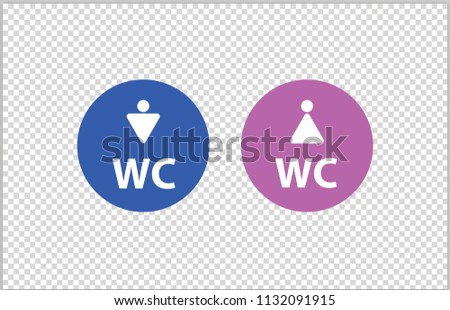 WC male female toilet circle icon illustration