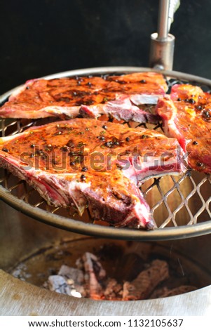 Grilled T Bone Steak with Preparation Photos