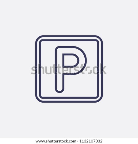 Outline parking icon illustration,vector label sign symbol