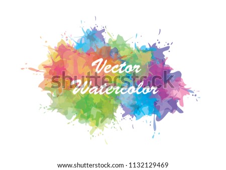 Multicolored vector watercolor splash background
