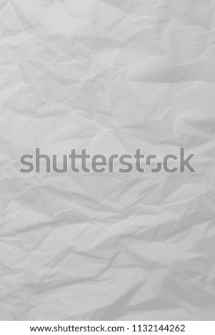 Old white crumpled paper sheet background texture.