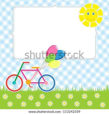 Frame with cute bike