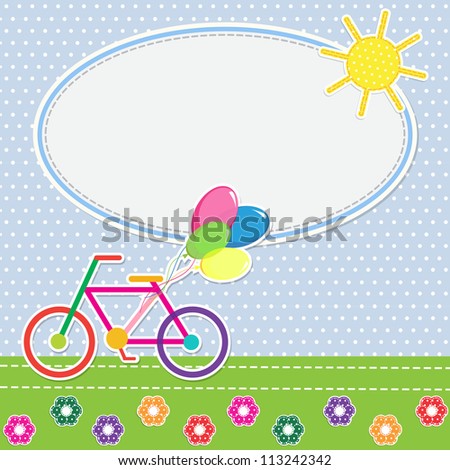 Frame colorful bike. Vector illustration
