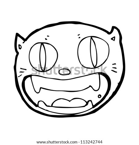 crazy cartoon cat face