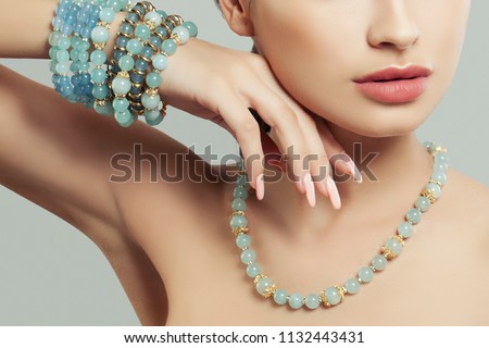 Bracelet and female hand closeup