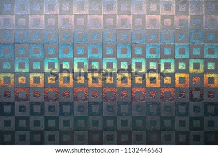 Texture of clear glass mosaic on window background 