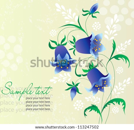 Card abstract flowers hand bell