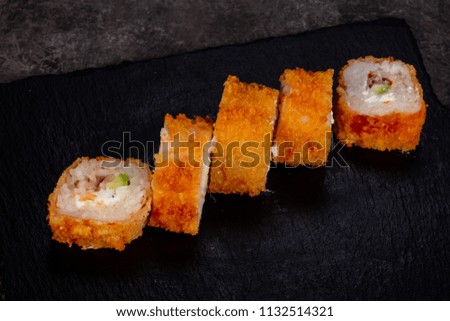Japanese baked roll with rice