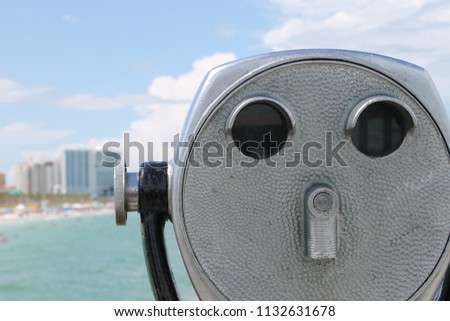 Telescope on a dock in Tampa, Florida