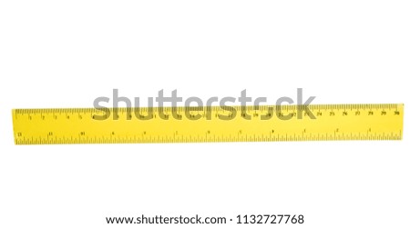 yellow ruler isolated on white background