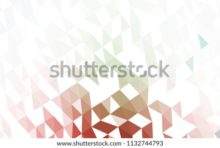 Light Green, Red vector abstract mosaic backdrop. Shining illustration, which consist of triangles. The completely new template can be used for your brand book.