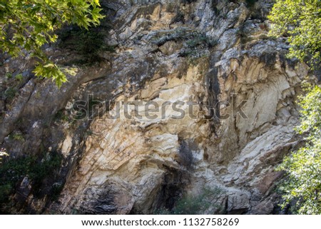 Cracked cave wall material with nature 