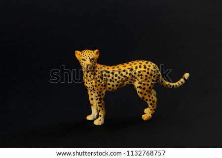 animal toy of plastic, leopard