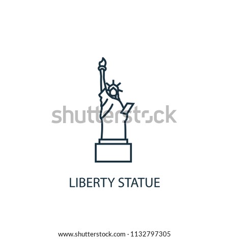 Liberty statue concept line icon. Simple element illustration. Liberty statue concept outline symbol design from USA set. Can be used for web and mobile UI/UX Royalty-Free Stock Photo #1132797305