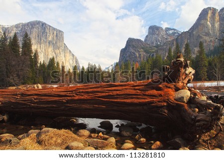 El Capitan and merced river , Yosemite National Park. Royalty-Free Stock Photo #113281810