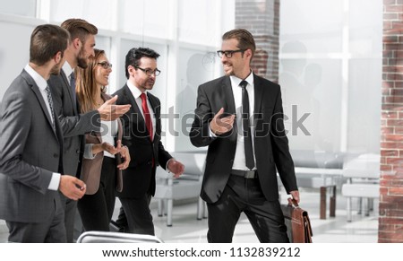 businessmen discussing business perspectives in office