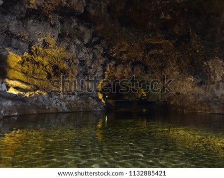 Beautiful water cave. unique picture. 