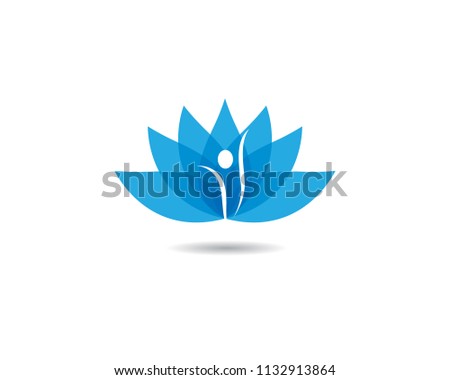 Blue flower symbol illustration design