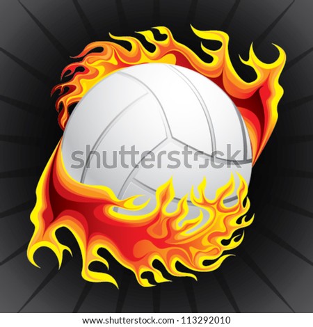 volleyball in flame