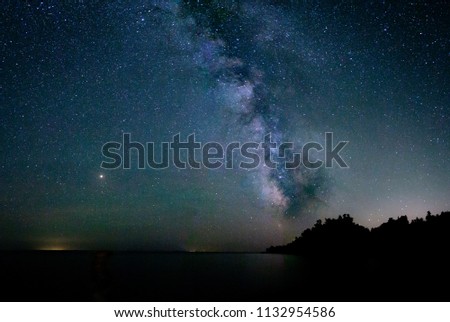 Milky way over lake superior