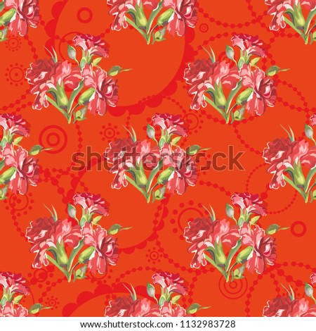 Seamless floral pattern with carnations