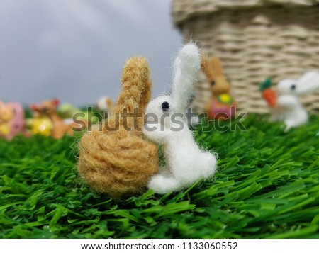 The little rabbit with basket