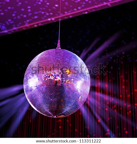 Party lights disco ball Royalty-Free Stock Photo #113311222