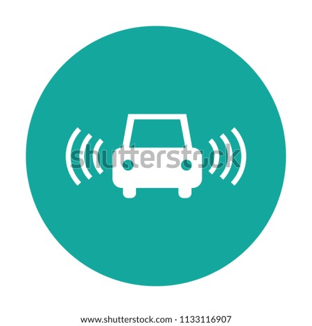 Car alarm security vector icon blue background