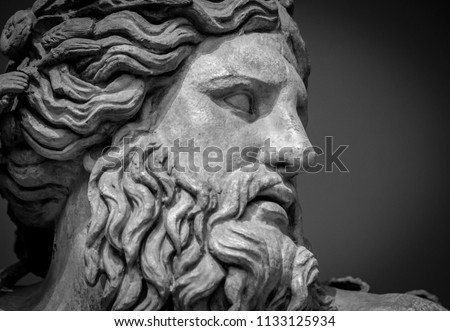 Ancient bust of Nile river god Royalty-Free Stock Photo #1133125934