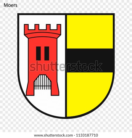 Emblem of Moers. City of Germany. Vector illustration