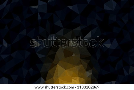 Dark Yellow vector triangle mosaic template. Triangular geometric sample with gradient.  Brand new design for your business.