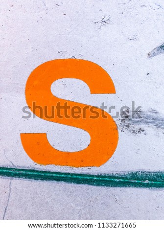 Written Wording in Distressed State Typography Found Letter S