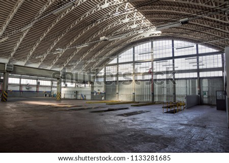 Interior of old factory buildings abandoned