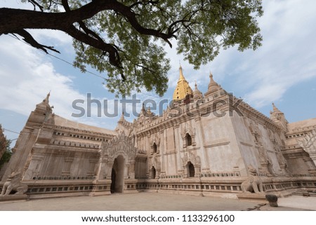View of Ananda temple or Ananada Phaya ,the most beautiful temple in Old Bagan, Myanmar.
