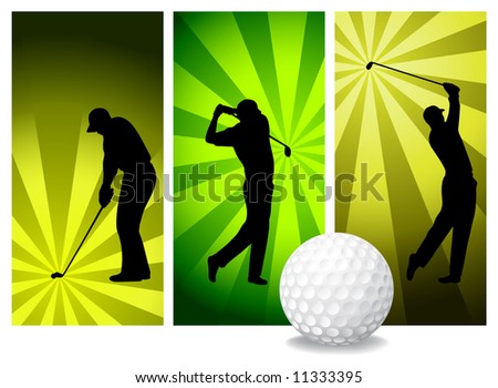 Vector Golf Players. Easy Change Colors. (Check out my portfolio for other silhouettes)