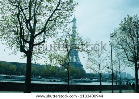 Paris Eiffel Tower seine river tree europe france tourism tour travel