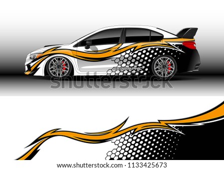 Car decal, truck and cargo van wrap vector. Graphic abstract stripe designs for drift livery car, advertisement and branding