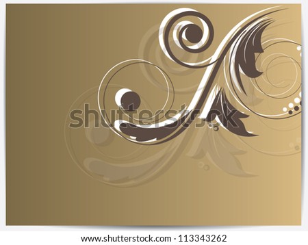Vector ornamental card with abstract background and swirls