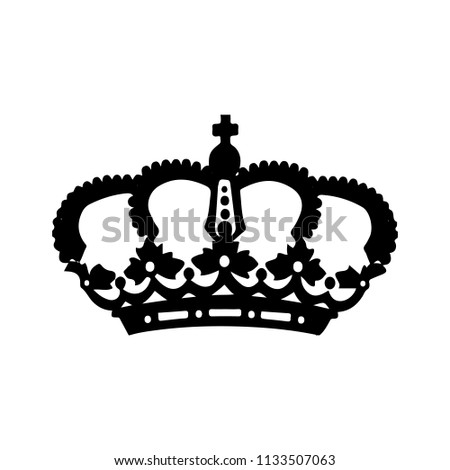 Crown silhouette on white background, vector