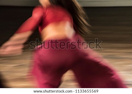 The abstract movement of the dance