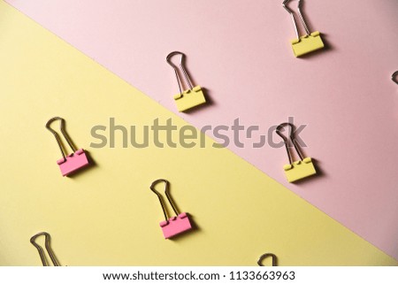 Color folder stationery business concept office equipment puzzle background material