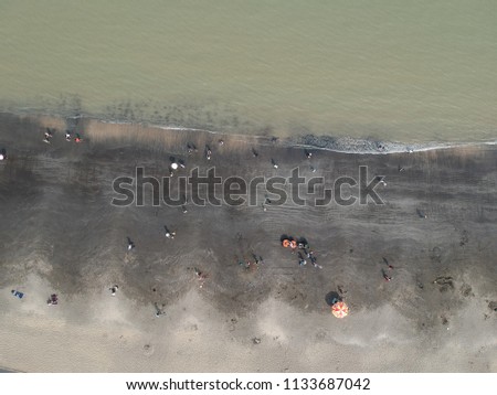 black sand beach in Macau - Drone Scenic view