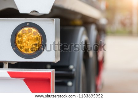 Turn signals for trucks,Details truck on the road.