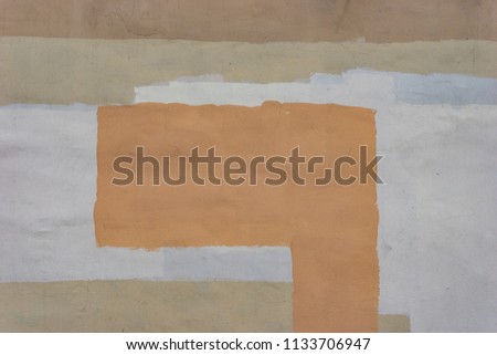 repeatedly painted wall, street facade. Pastel colors, rectangular forms of coloring