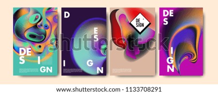Abstract colorful liquid and curvy colors background for poster design. Blue, yellow, red, orange, pink and green. Vector banner poster template in Eps10.
