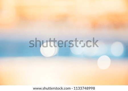 ABSTRACT BLUE AND ORANGE BACKGROUND WITH BOKEH CIRCLES, SUMMER DESIGN
