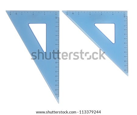 Triangle rulers on white