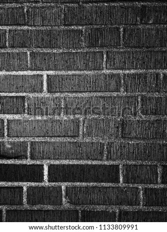 Brick wall texture and background in black and white  colors