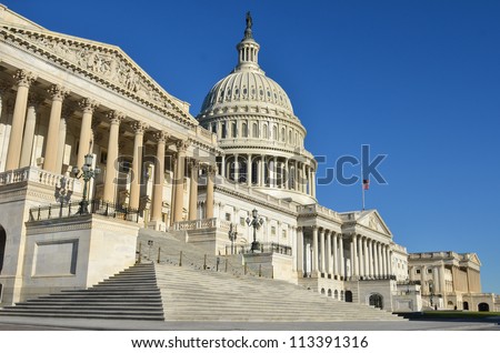 United States Capitol Building east facade - Washington DC United States Royalty-Free Stock Photo #113391316
