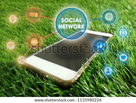 Infographic illustration. Social network and smartphone concept. Mind map digram with abstract elements, infographic for presentation.